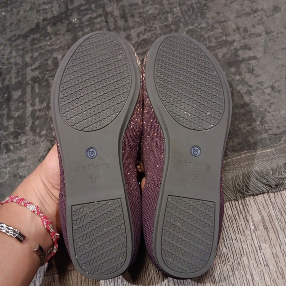 Rothy’s Eggplant Metallic The Flat Round Toe Shoes - Women’s  Retired Rare - Picture 6 of 6